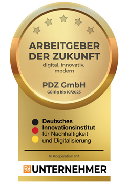 PDZ ist vom UNTERNEHMER bis Oktober 2025 als Arbeitgeber der Zukunft ausgezeichnet